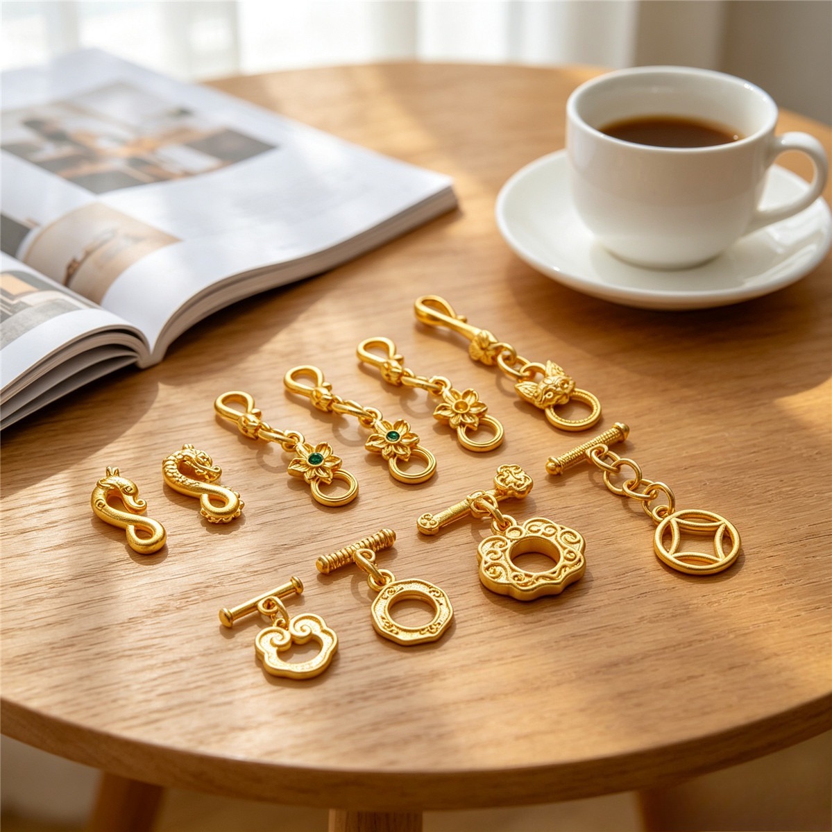 Toggle Clasp Gold - Латунная застежка-тогл с позолотой 24K, с