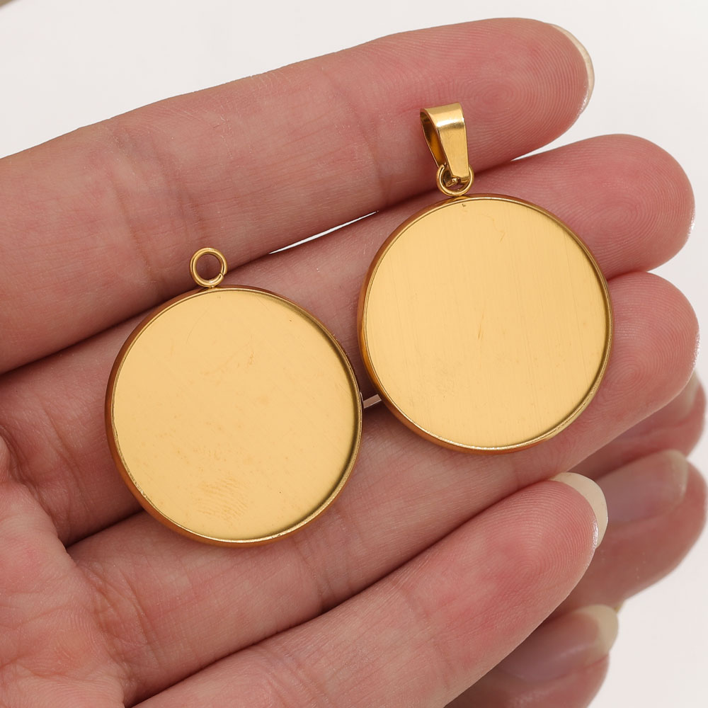 Pendant Blank Bezel - 10 шт., золотые подвески из нержавеющей
