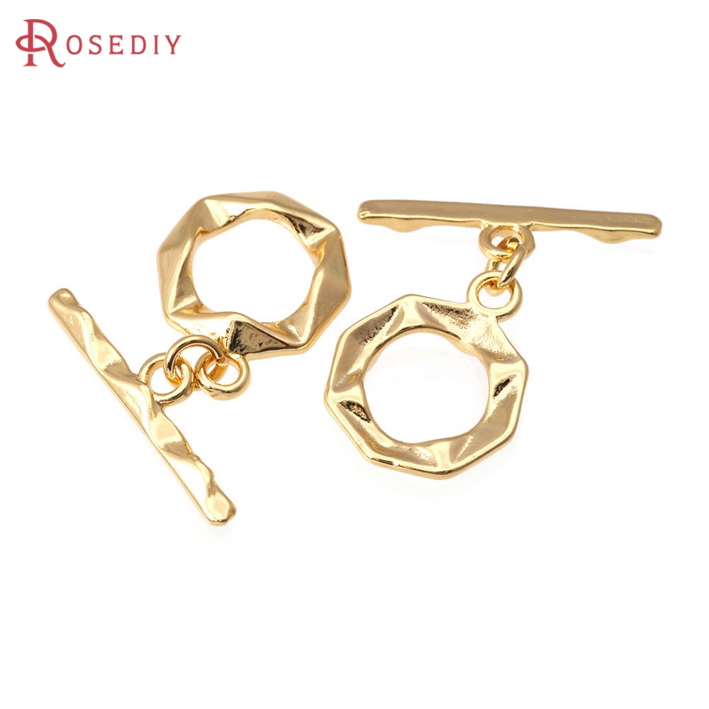 Toggle Clasp Gold - 18-каратное золото, латунь, геометрическая круглая застежка,