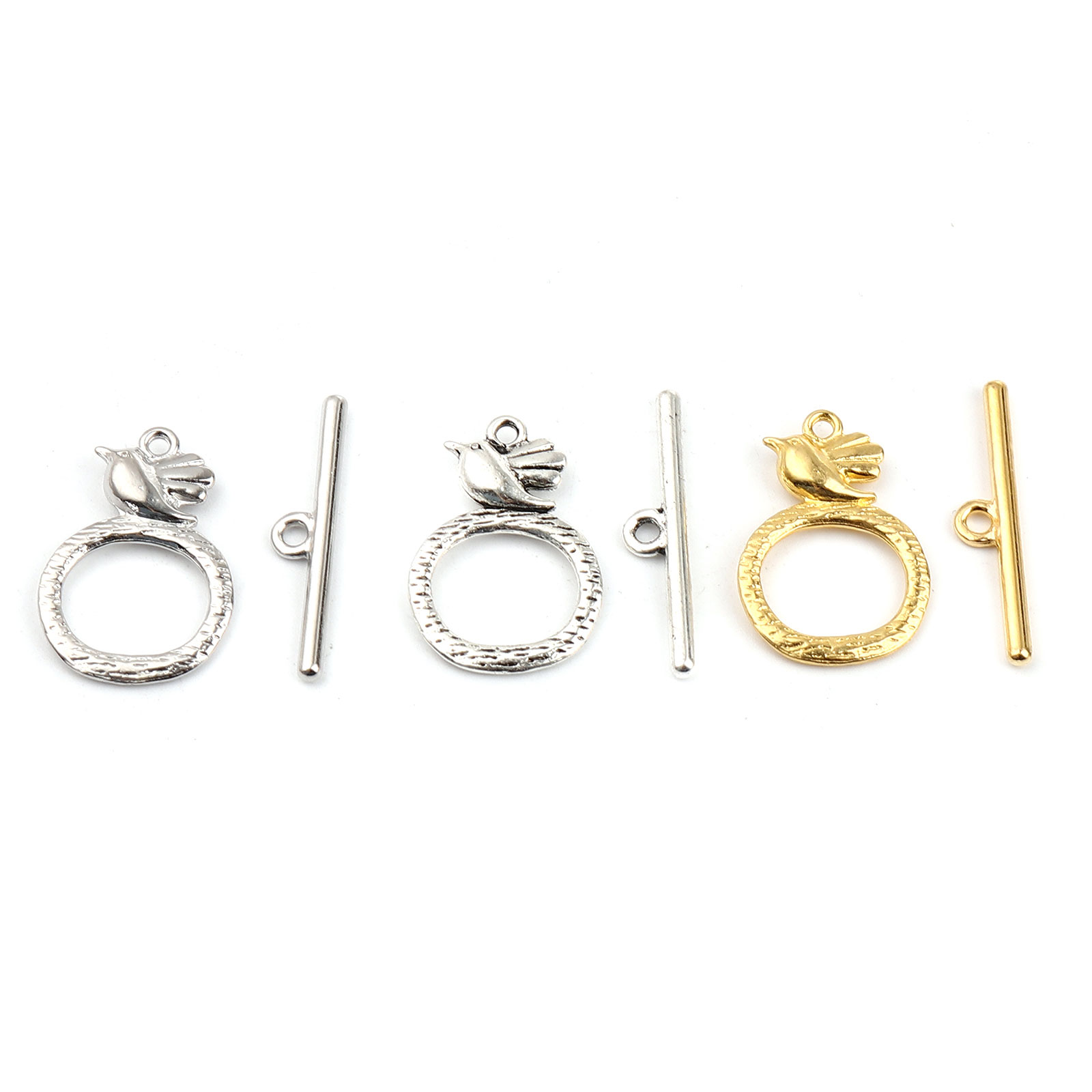 Toggle Clasp Gold - Застежки-шарниры из цинкового сплава с птицами