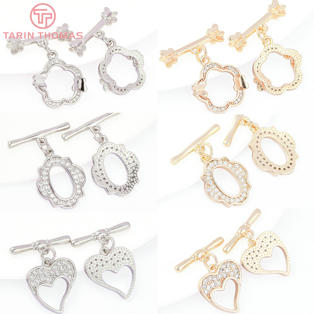 Латунный браслет с цирконом, 4 – обзор и цена Toggle Clasp Gold