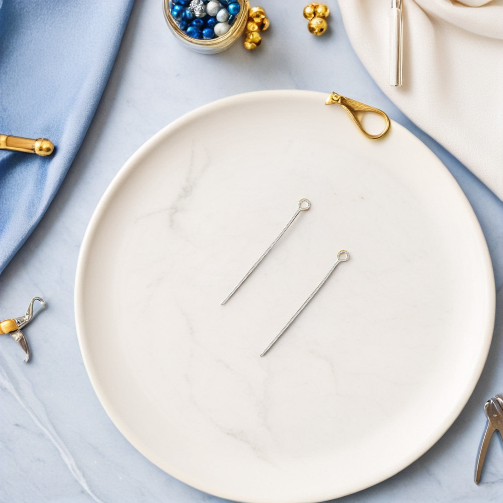 300 шт. серебристых бусин из н – обзор и цена Jewelry Making Eye Pins