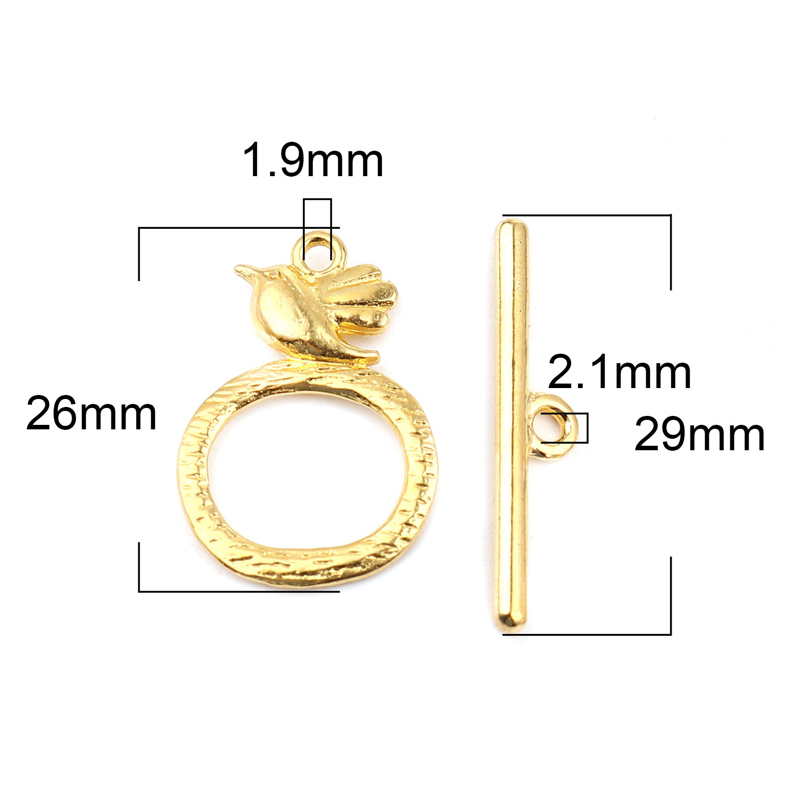 Застежки-шарниры из цинкового  – обзор и цена Toggle Clasp Gold